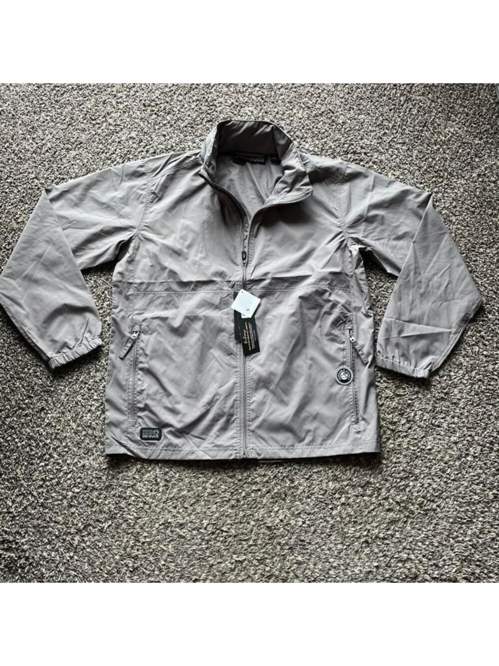 NWT Dri Duck Gray Lightweight Windbreaker M Rain Jacket Camping Hiking Gorpcore